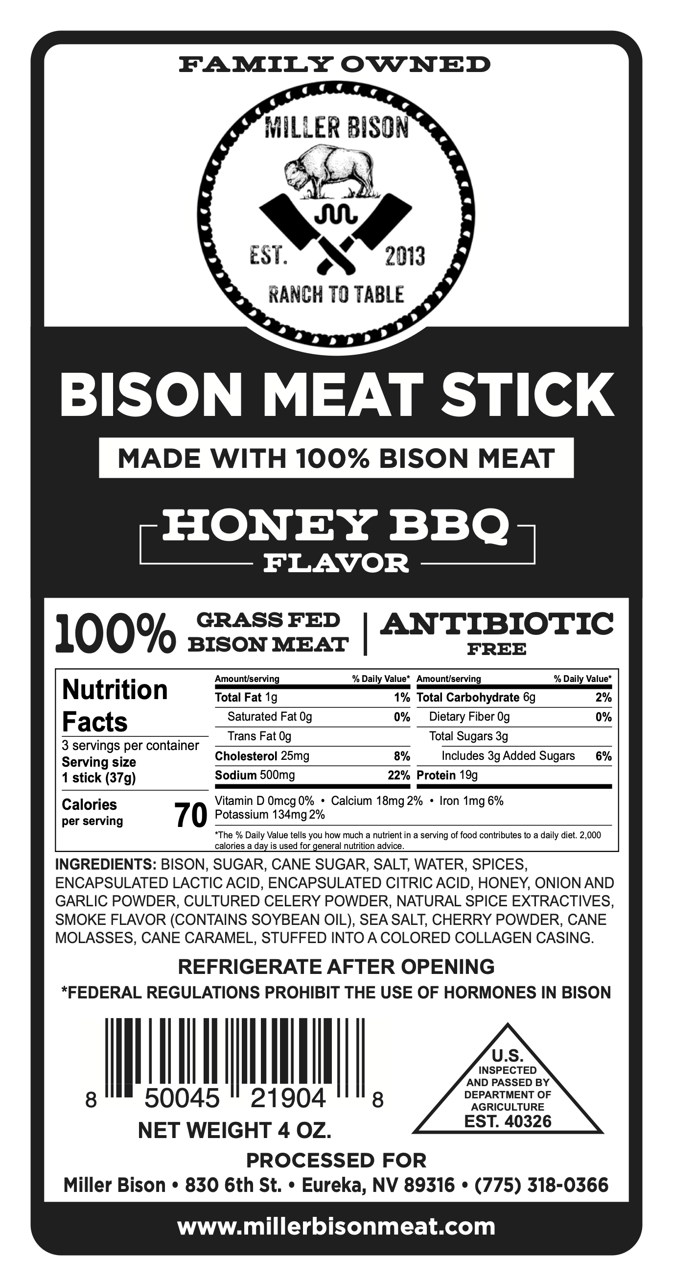 Carnivore Bison Stick Pack - Miller Bison